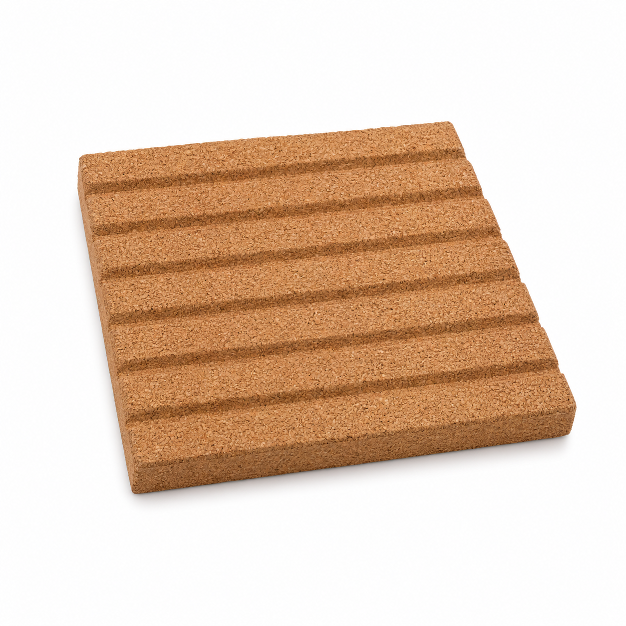 Pot Holder-12 ribbed square cork pot holder