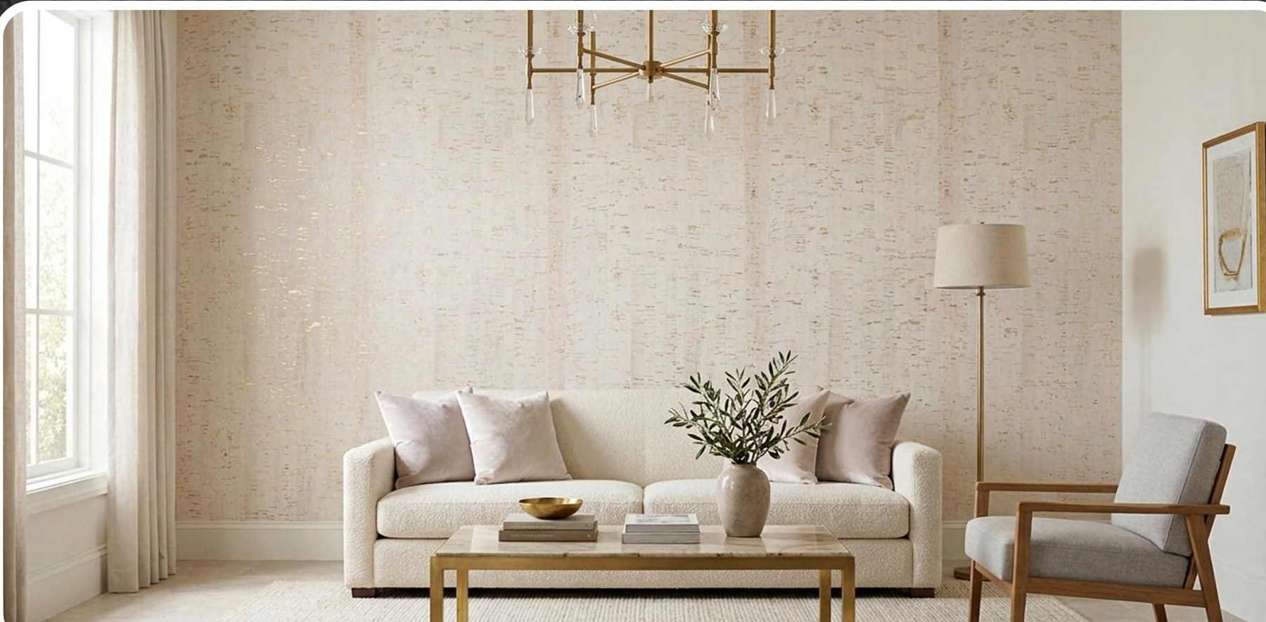 ZR113-S02J flat cork wall panel shown in an interior application