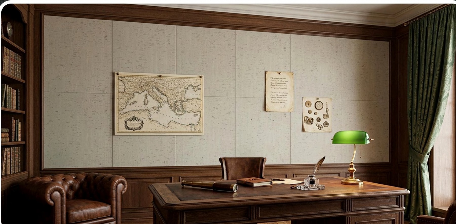 ZR113-S28 flat cork wall panel shown in an interior application